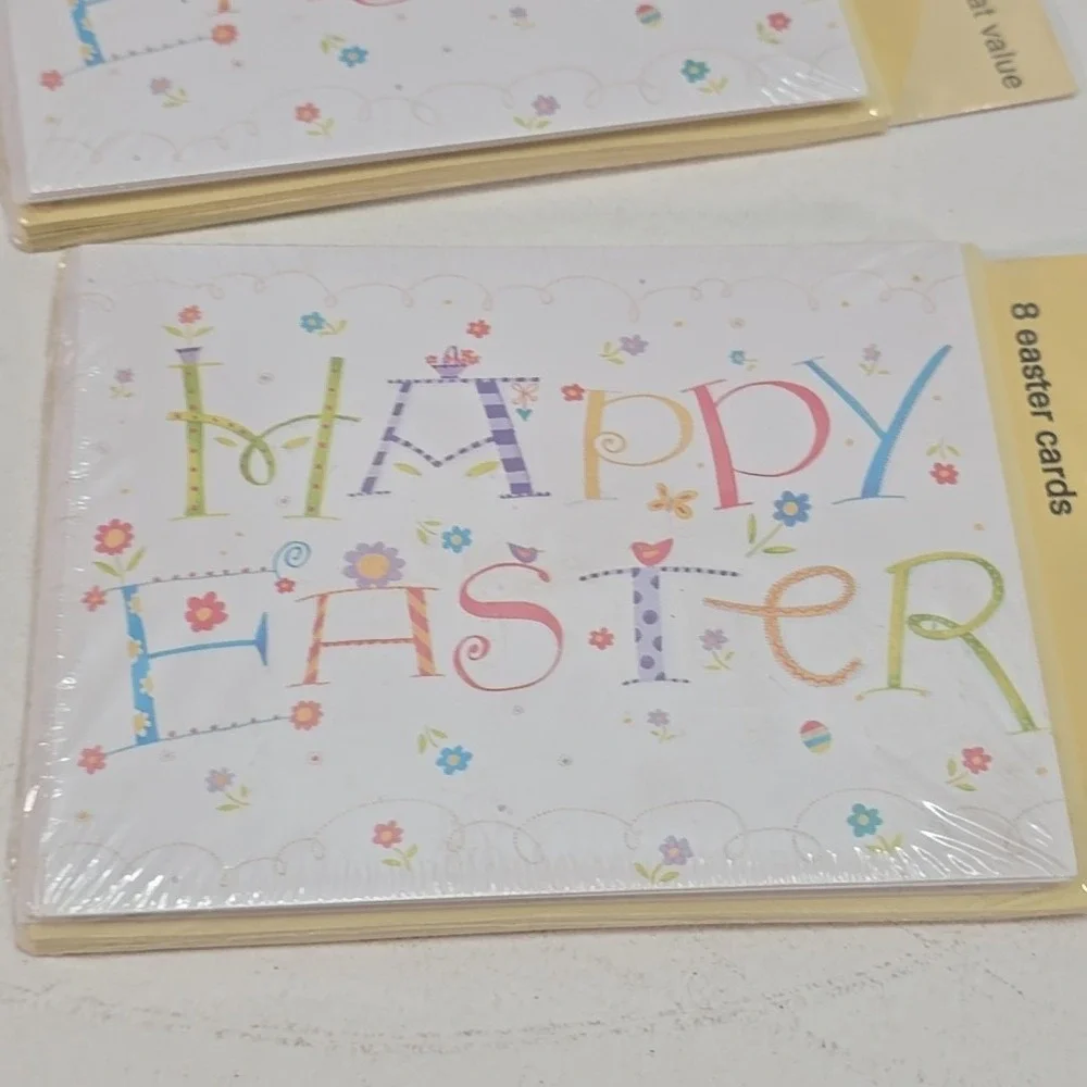 2 Packs of 8‎ American Greetings Easter Cards w/Envelopes